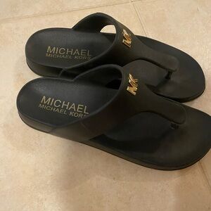 Practically brand new size 10 black womens sandals Michael Kors